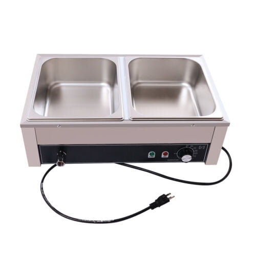 Food Warmer Steam Table Countertop 2-Pan Station Stainless Steel 110V