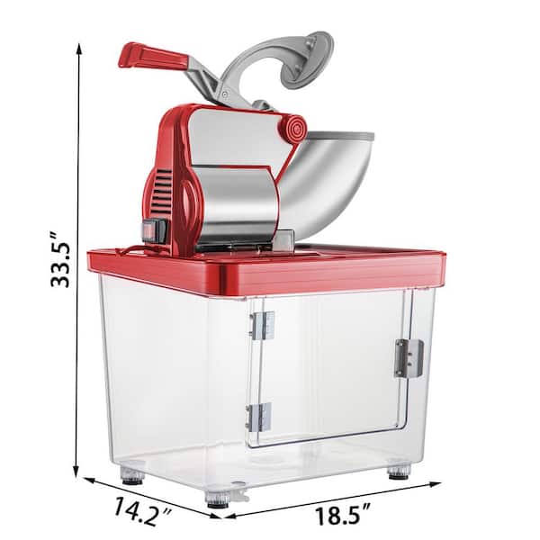 1150 oz. Commercial Ice Crusher 440 LBS/H 300W Red Snow Cone Machine Stainless Steel Shaved Ice Machine, 110V