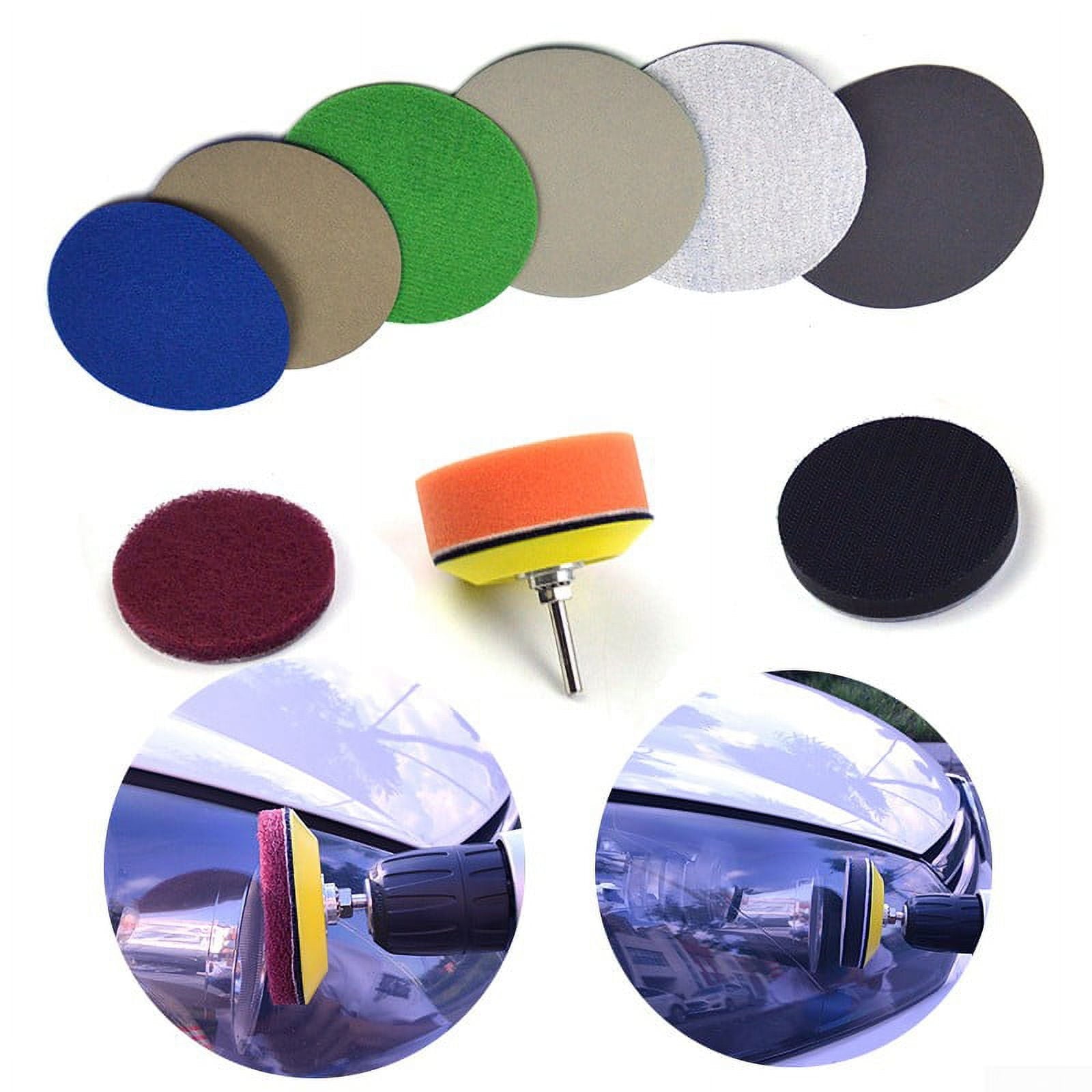 UHUSE 3inch Automotive Polishing Set Headlight Repairing Kit Sandpaper Scouring Cloth
