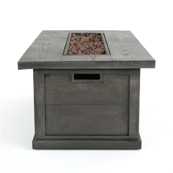 Sorrento Brown with Wood Pattern/Grey Rectangular Stone Fire Pit (No Tank Holder)
