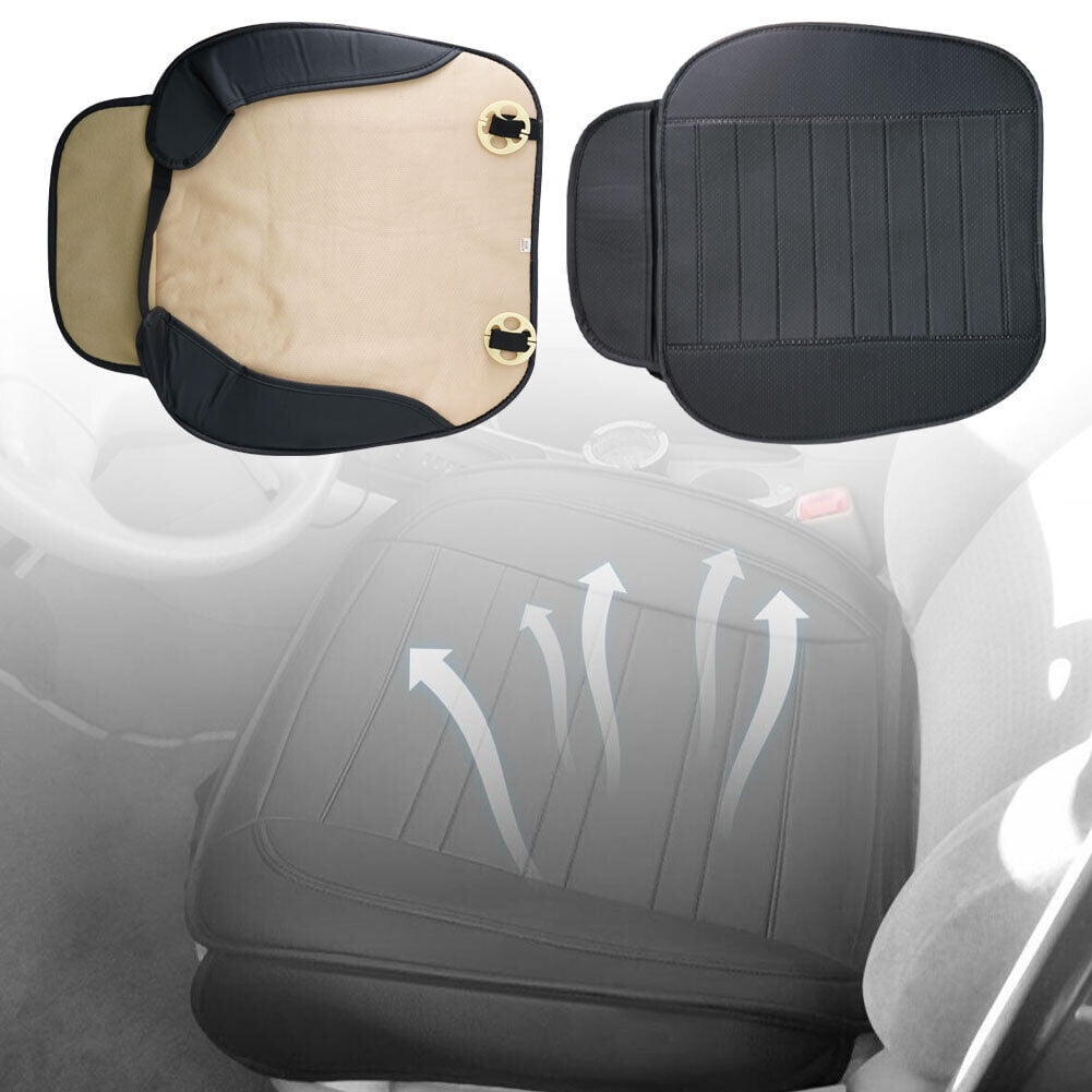 Evargc Black Car Front Full Surround Seat Cover Breathable PU Leather Pad Mat Chair