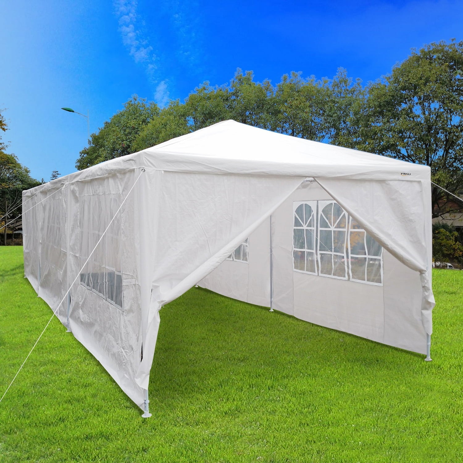 Zimtown 10'x30' Canopy Tent Party Wedding Tent with Spiral Tubes White