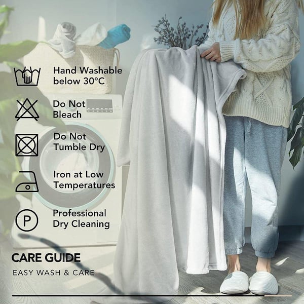 Gray Soft Lightweight Plush Cozy Flannel Fleece Twin Blanket for Bed, Sofa, Couch, Travel, Camping