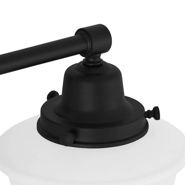 Belvedere Park 23.25 in. 3-Light Espresso Bronze Farmhouse Bathroom Vanity Light with Frosted Glass Shades