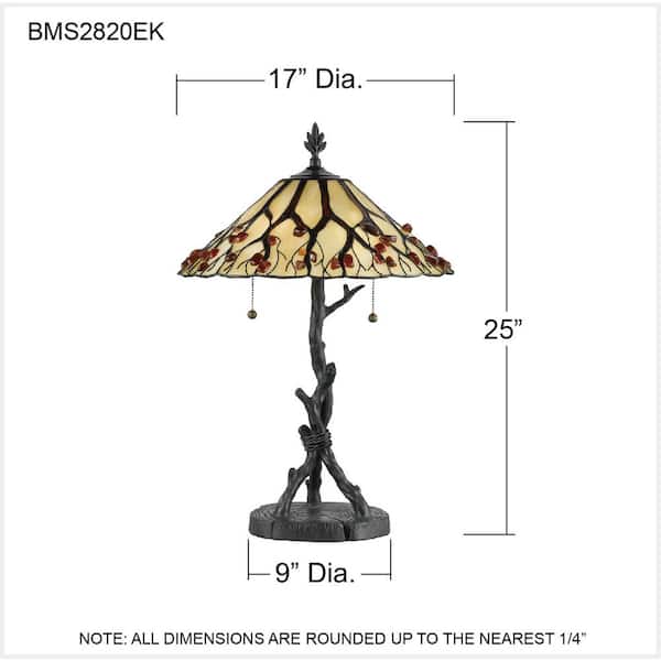 Whispering Wood 25 in. Valiant Bronze Table Lamp