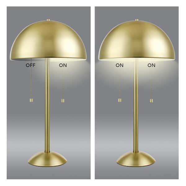 Haydel 21 in. 2-Light Matte Brass Table Lamp