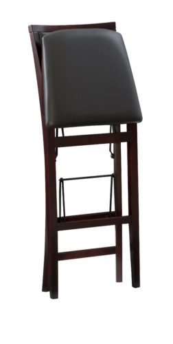 Linon Kristle Folding Padded Bar Stool, 30" Seat Height, Espresso Finish