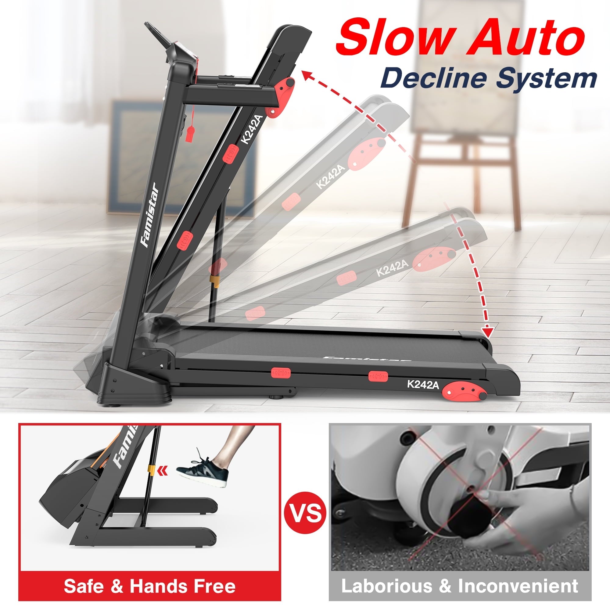 Folding Treadmill Clearance for Home with Adjustable Incline, Smart APP, 8MPH Speed, 250lbs, HiFi Bluetooth Speakers, 15 Programs 3 Modes, 3.0HP Foldable Compact Treadmill Walking Running Machine