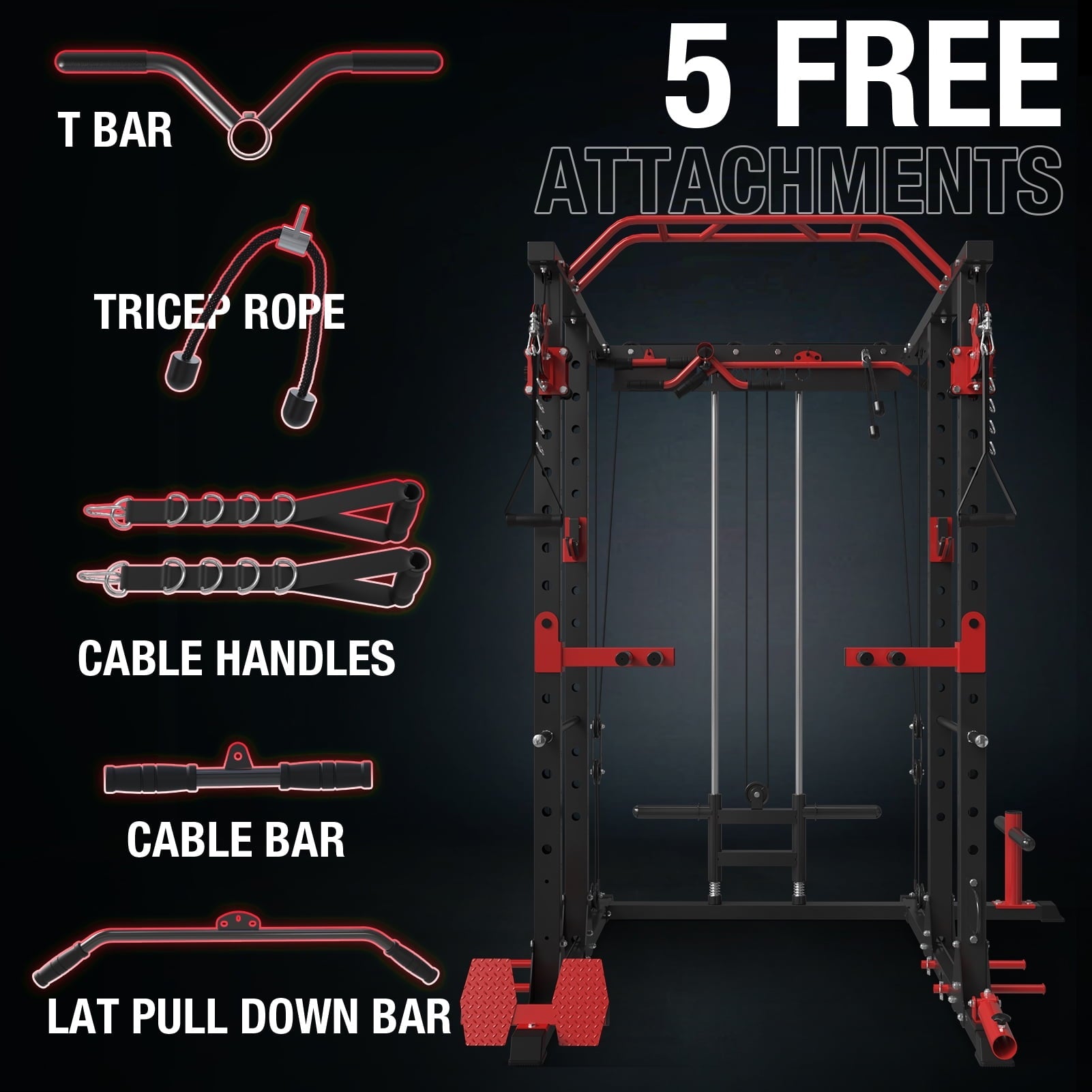 Mikolo Power Rack Cage, 1500LBS Weight Cage with 800LB Capacity Adjustable Weight Bench and 1500LBS Capacity Barbell Combo