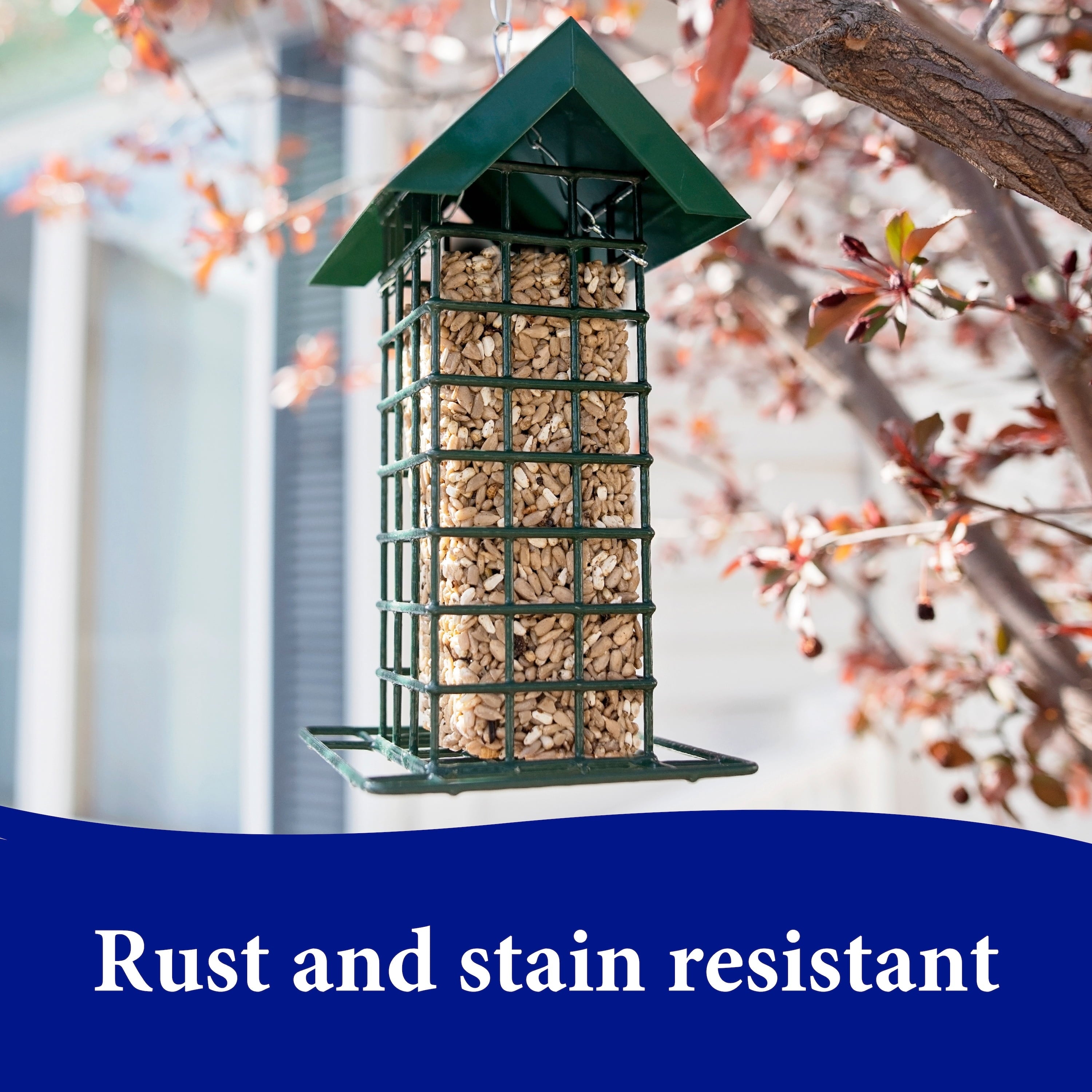 3-D Pet Products Gray Metal Wild Bird Feed Block Feeder, Holds 1 Block