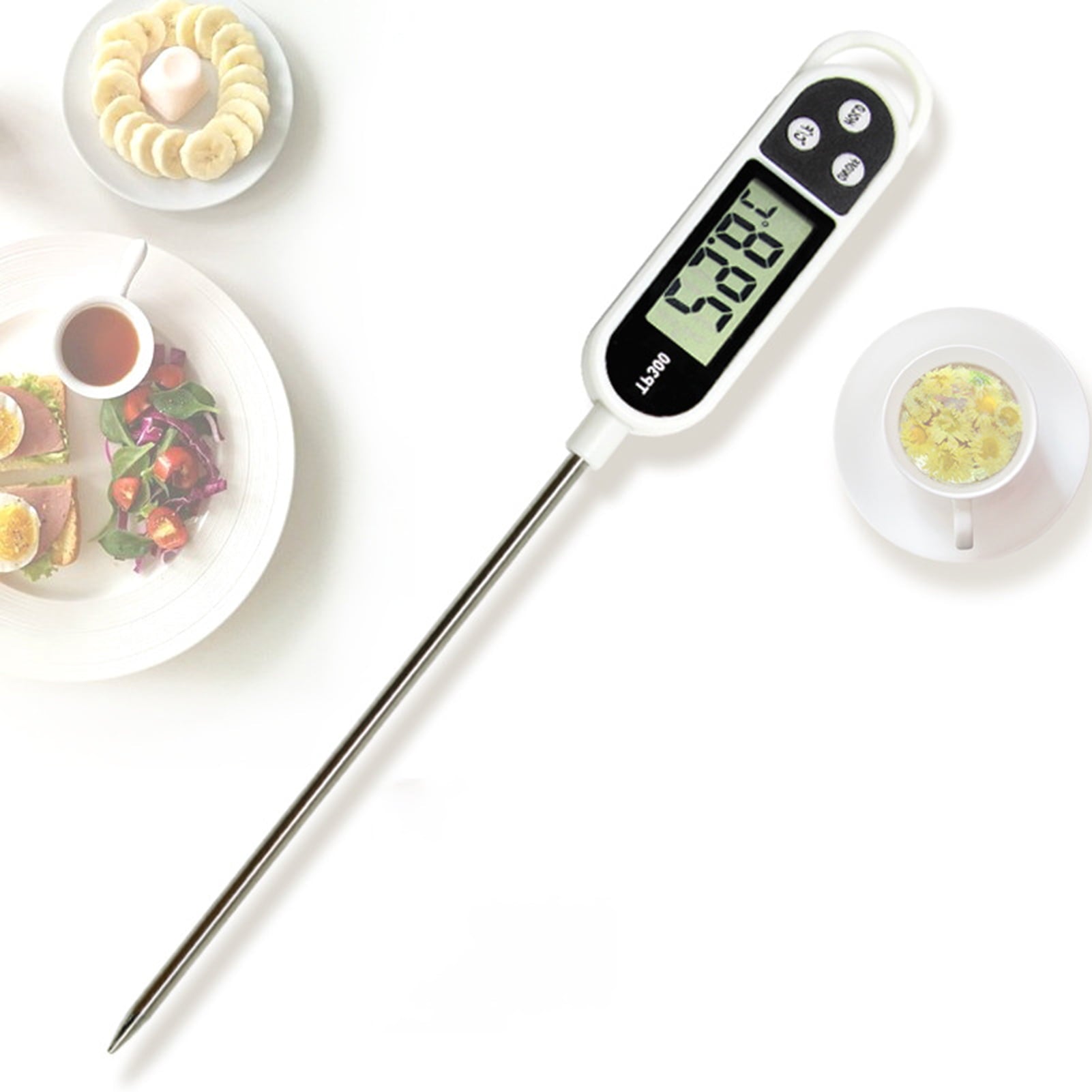 Visland Meat Thermometer - Instant Read Thermometer Digital Cooking Thermometer, Candy Thermometer with Super Long Probe for Kitchen BBQ Grill Smoker Meat Oil Milk Yogurt Temperature