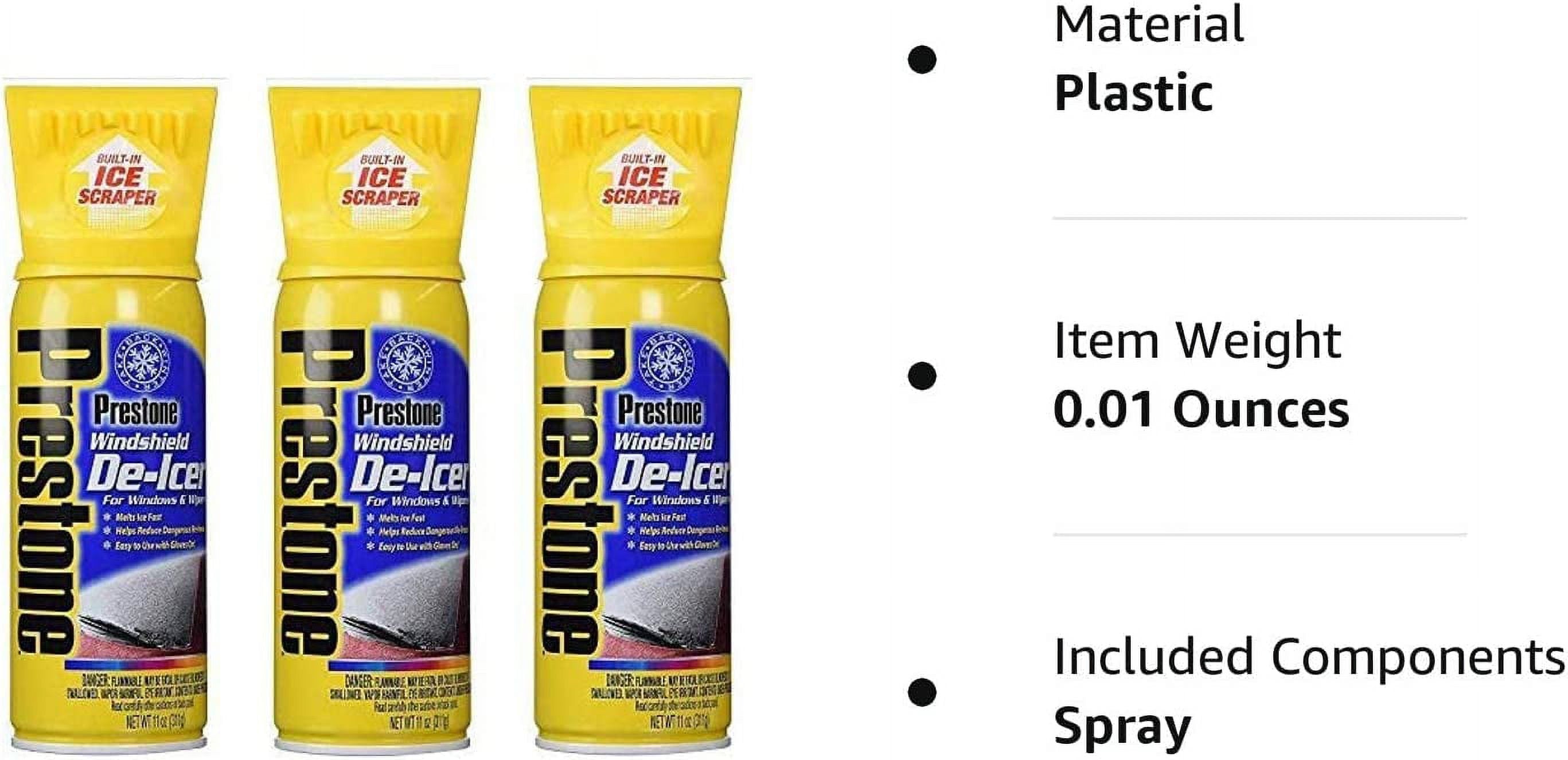 Prestone Windshield De-icer - 11 oz (AS242) - 3 Cans Included