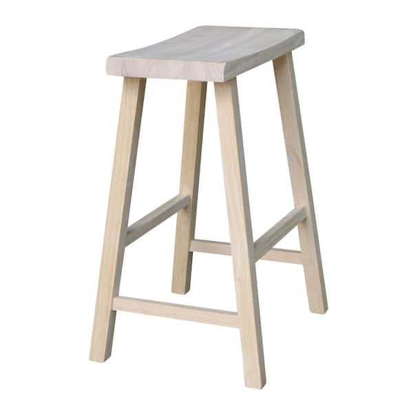 24 in. Unfinished Wood Bar Stool