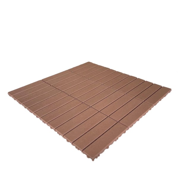 12 in. x 12 in. x 0.75 in. Outdoor Interlocking Waterproof Polypropylene Flooring in Dark Brown (Set of 44) 44 sq. ft.
