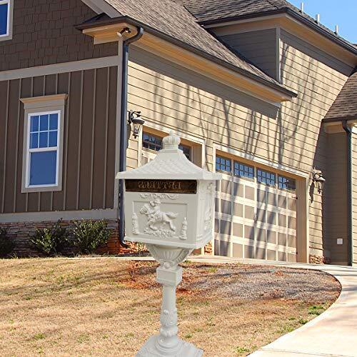 Polar Aurora Mailbox Cast Aluminum White Mail Box Postal Box Security Heavy Duty