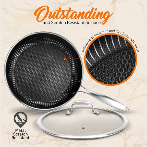 6-Piece Stainless Steel Cookware Set TriPly Dakin Etching Non-Stick Coating in Black