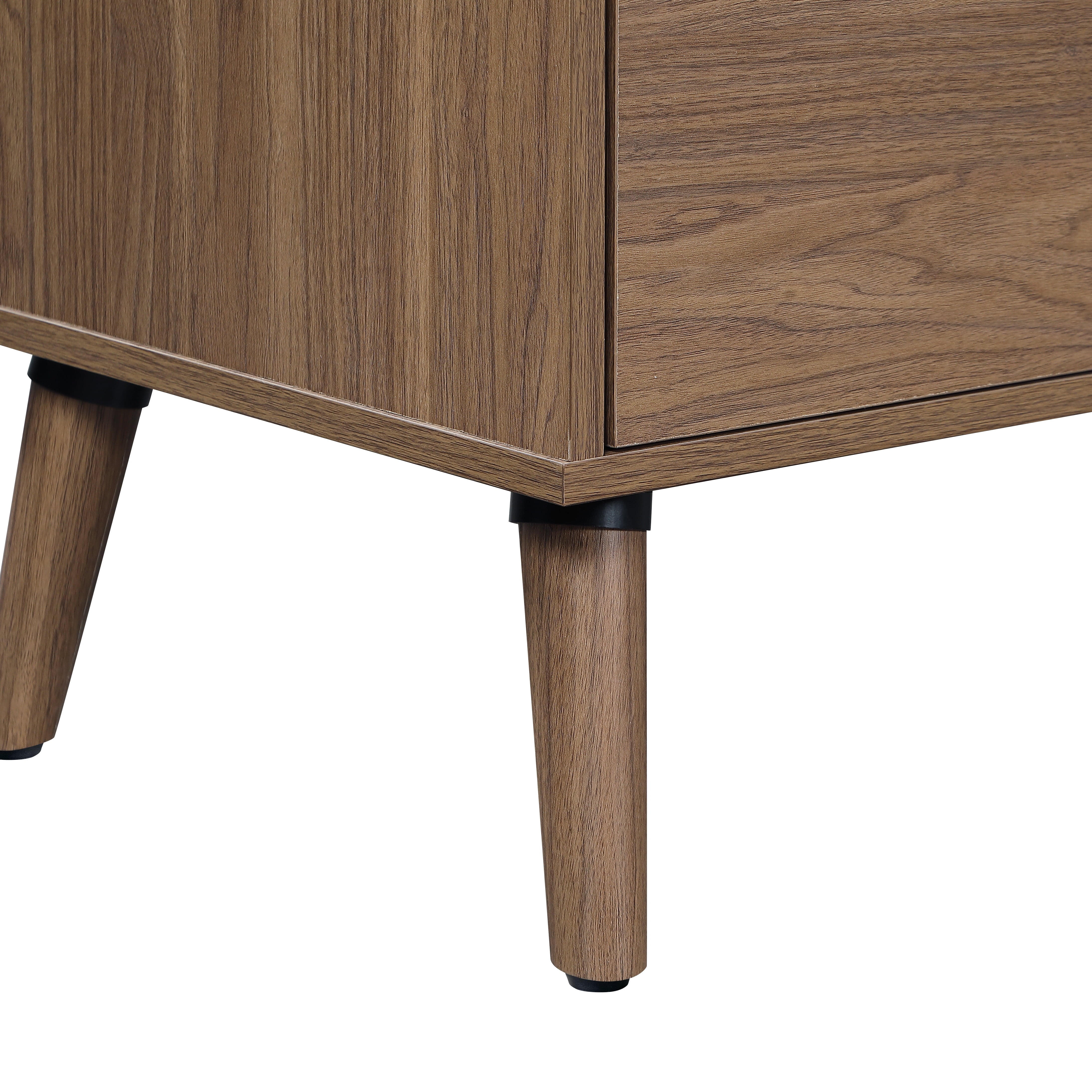 Mainstays Modern 1 Drawer Bedroom Nightstand, Brown Walnut