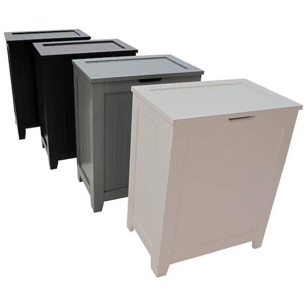 Contemporary Country White No Additional Features Wood Hamper with Wainscot Panels