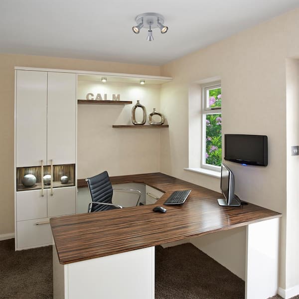 Heba 8.66 in. 3-Light Painted Silver Transitional Canopy Track Lighting Kit with 3 x 50-Watt GU10 Halogen Bulb Included