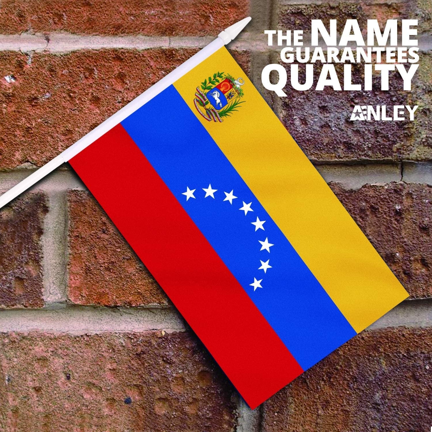 Anley 5 in x 8 in Venezuela Mini Flag 12 Pack - Hand Held Miniature Venezuelan Flags