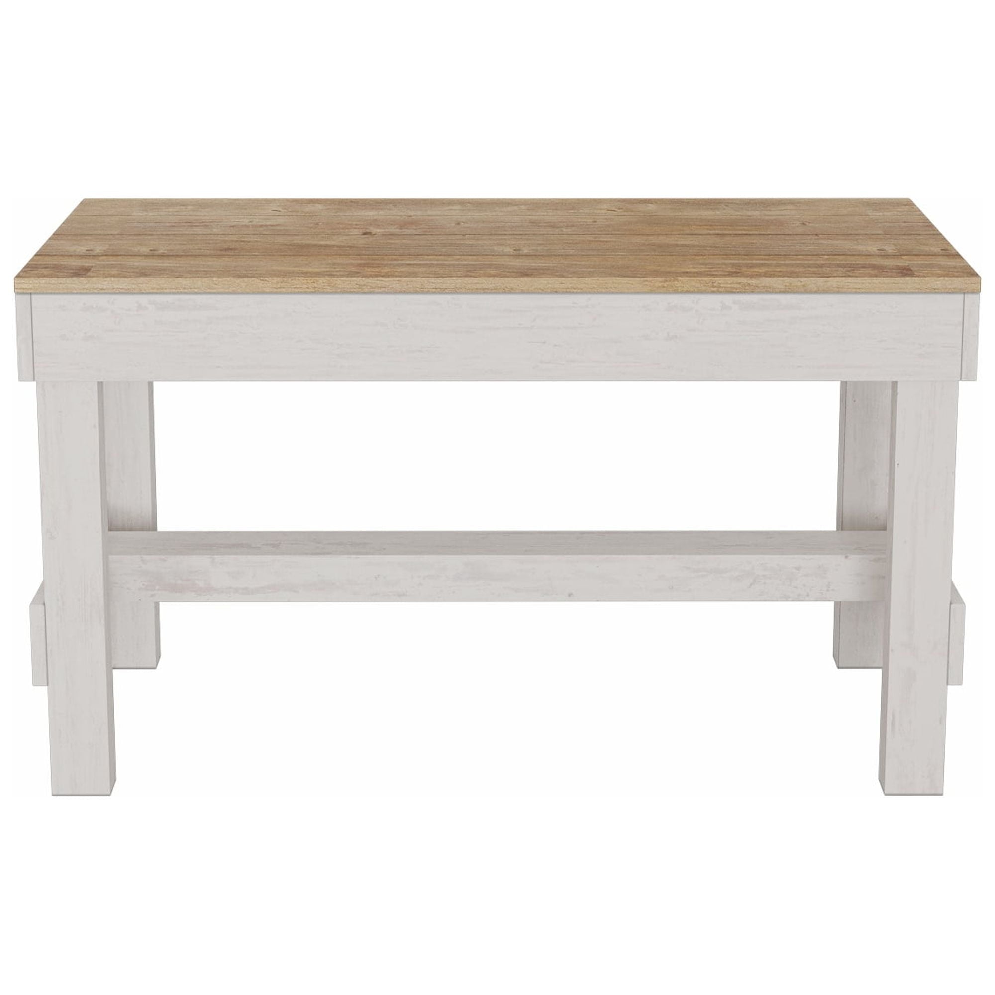 Woven Paths Reclaimed Wood Entryway Bench, Dark Brown & White