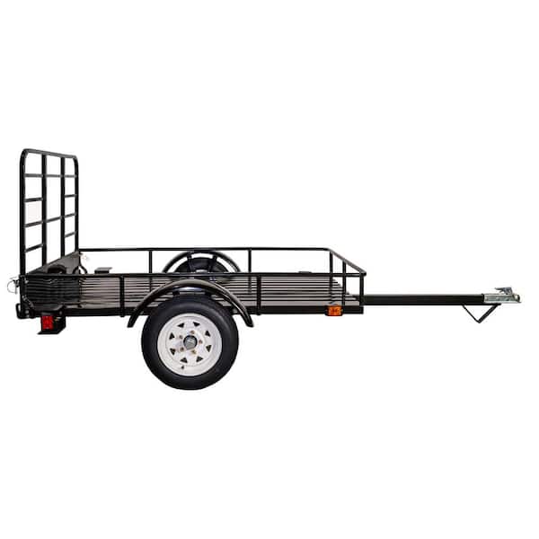 4 ft. x 6 ft. 1,295 lbs. Payload Capacity Open Rail Steel Utility Flatbed Trailer Kit