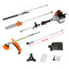 RONSHIN Multi-Functional Trimming Tool with String Trimmer Brush Cutter Pole Saw Full Crank Shaft Design 56CC 2-Cycle Garden Tool