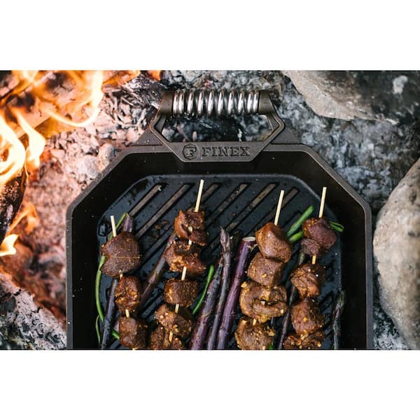 Cast Iron Collection 12 in. Cast Iron Grill Pan in Iron Patina