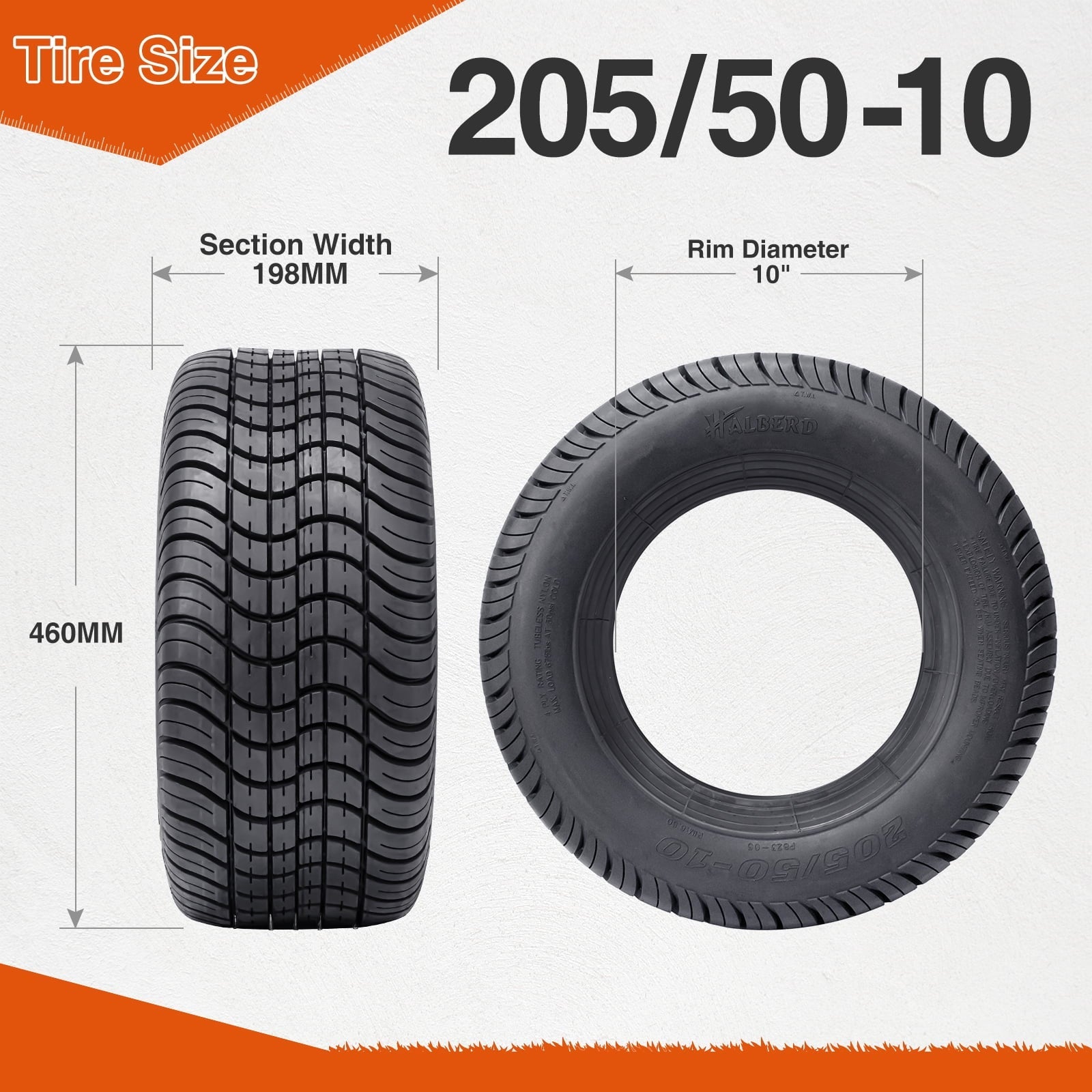 NEW PATTREN 205/50-10 Golf Cart Tires 205x50-10 High Land  4PLY Ratio Tour MaX Tires for Golf Cart Club Car