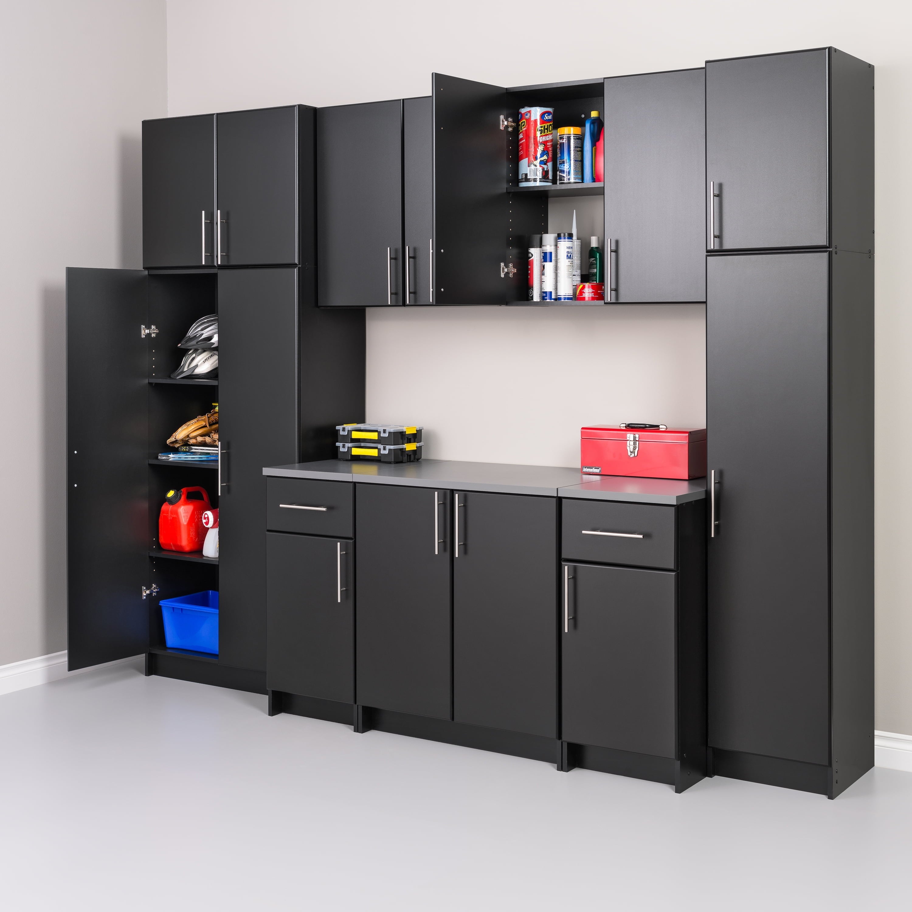 Prepac 1-Shelf Stackable Wall Cabinet, Black