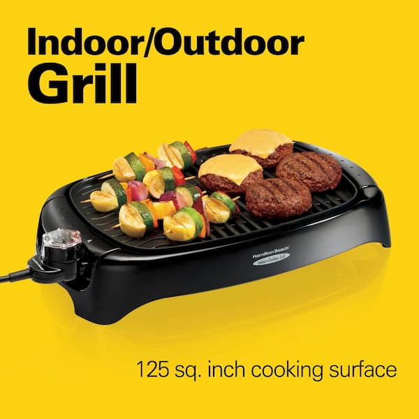 Health Smart 125 sq. in. in Black Metal Indoor Grill
