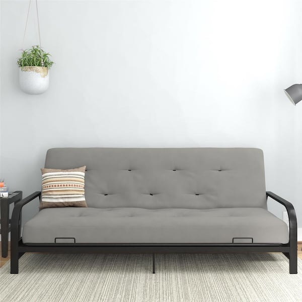 Cozey 8 in. Spring Coil Futon Mattress, Microfiber, Full, True Black