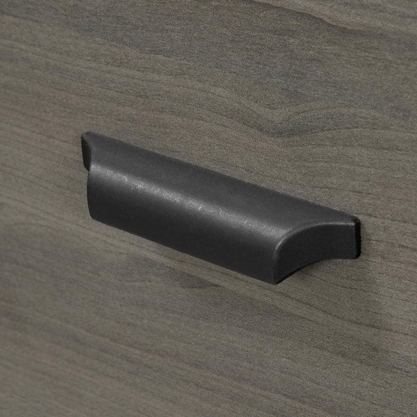 44.75 in. Gray Maple Rectangular 3 -Drawer Computer Desk with Hutch