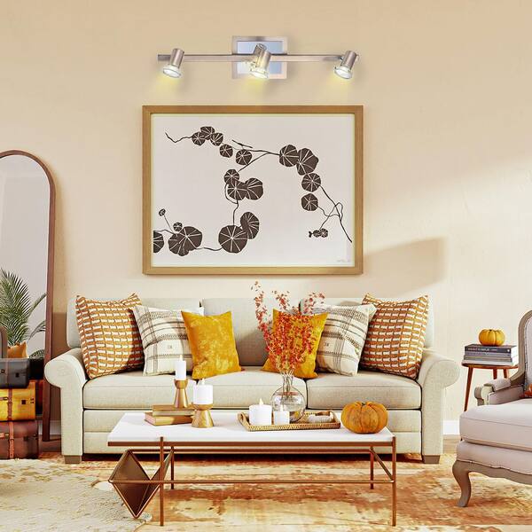 Rottelo 2 ft. 3-Light Matte Nickel/Chrome Fixed Track Lighting Kit