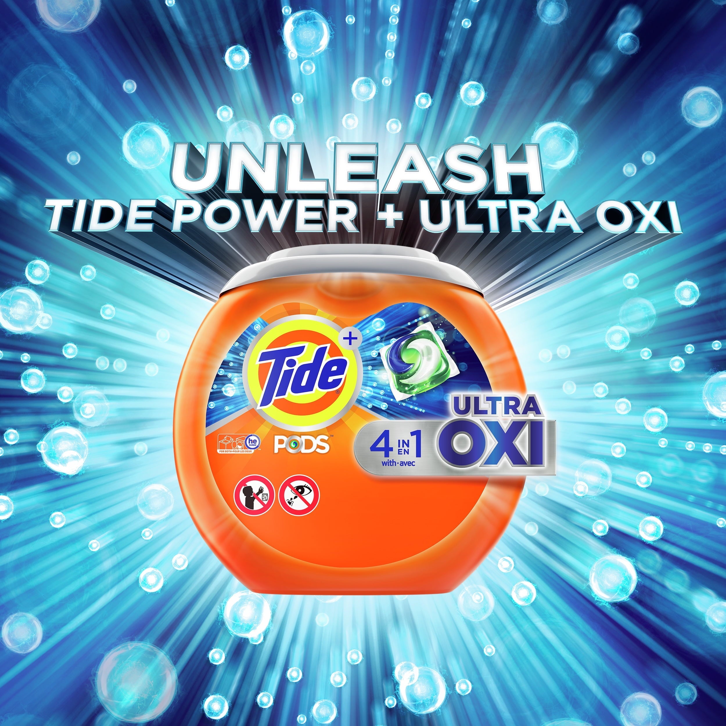 Tide Pods Laundry Detergent Soap Packs with Ultra Oxi, 57 Ct