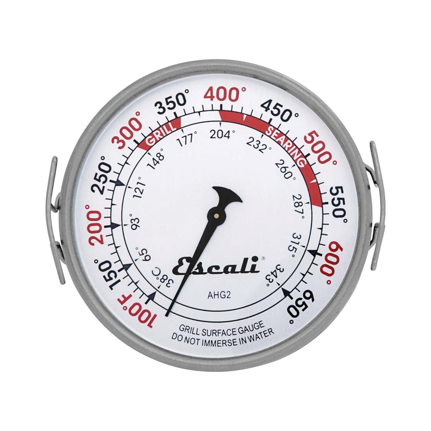 Escali AHG2 Extra Large Grill Analog Surface Thermometer, Silver