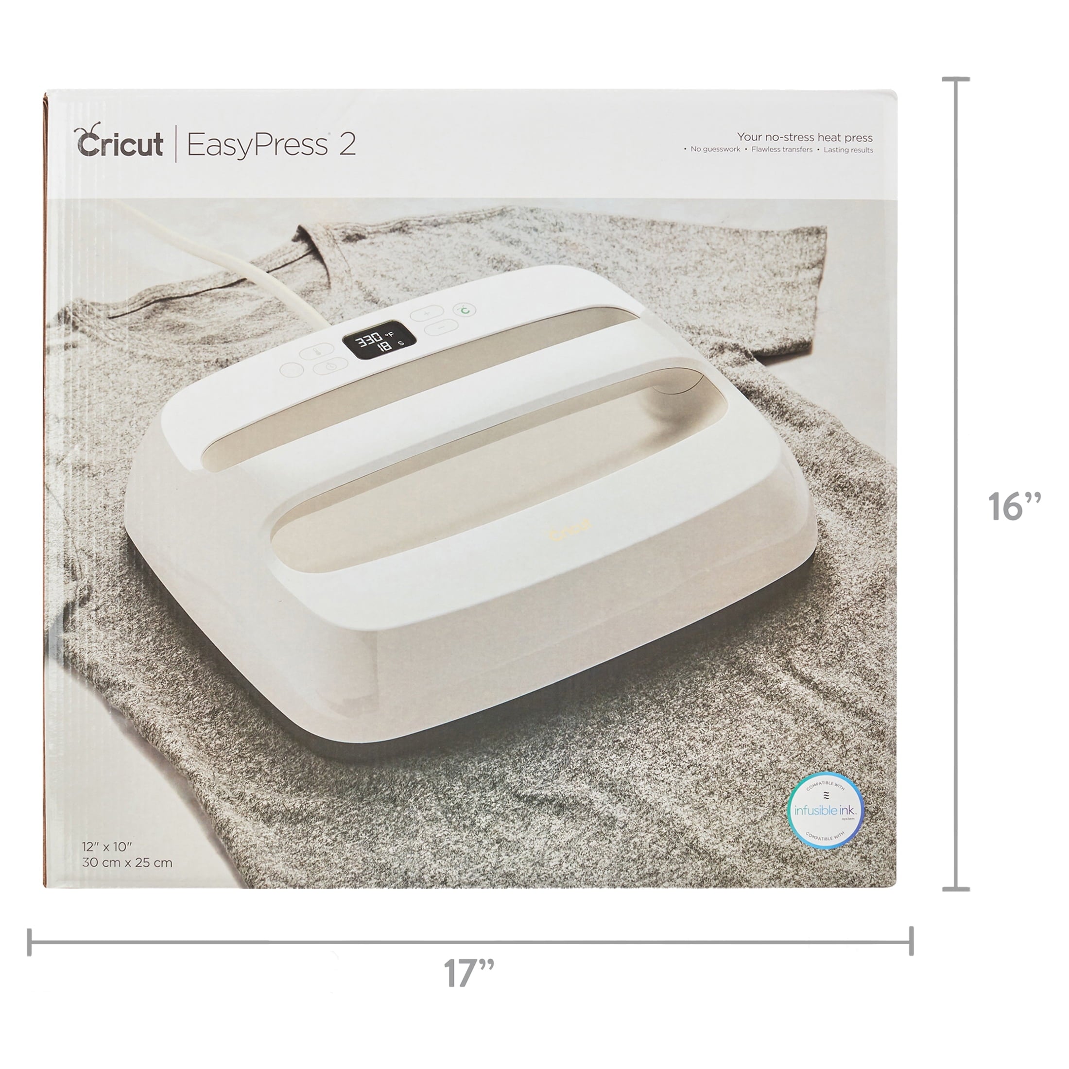 Cricut EasyPress® 2, Daybreak - 12 in x 10 in - Handheld Heat Press