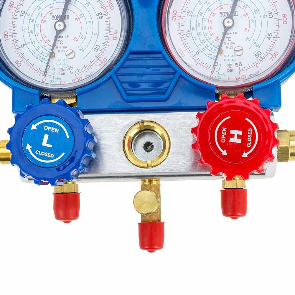 HVAC A/C Manifold Gauges Set Air Refrigeration Kit R134A R410A R22