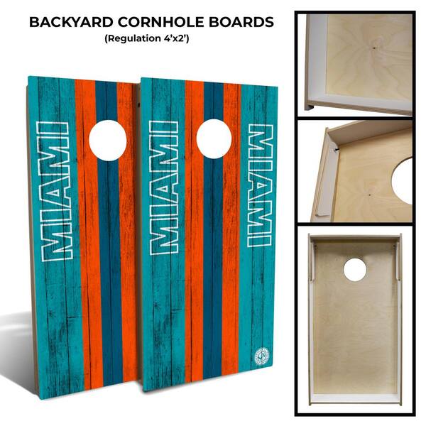 Miami Football Cornhole Board Set (Includes 8 Bags)