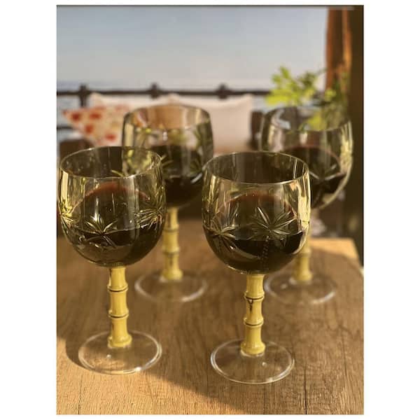 Set of 4 16 oz. Classic Palm Tree Acrylic Glasses for All Purpose