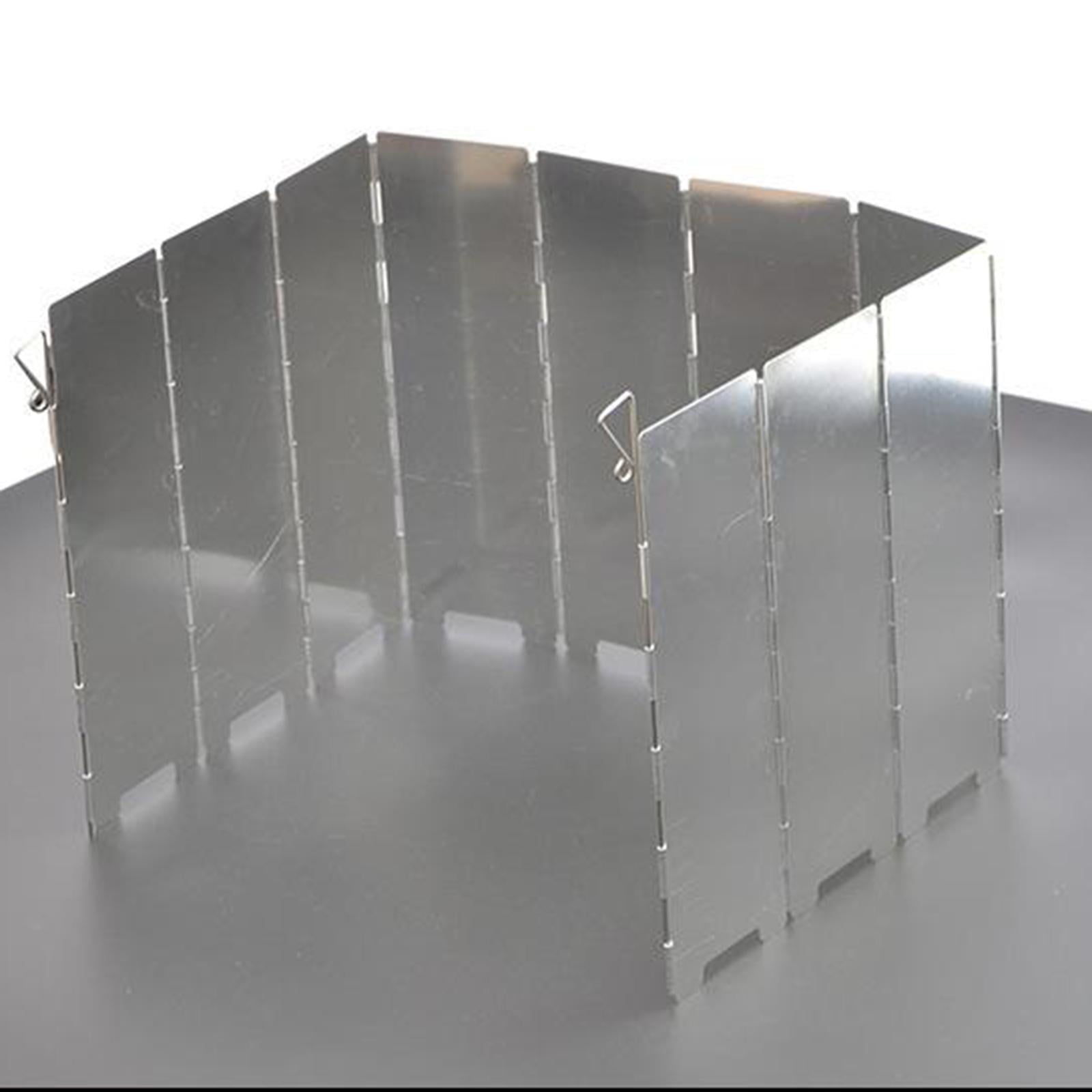 Cooking Range Windscreen,10 Plates Windshield, Folding Aluminum Camping Burner Windshield,Lightweight Compact Folding Camp Stoves Windscreen for Camping