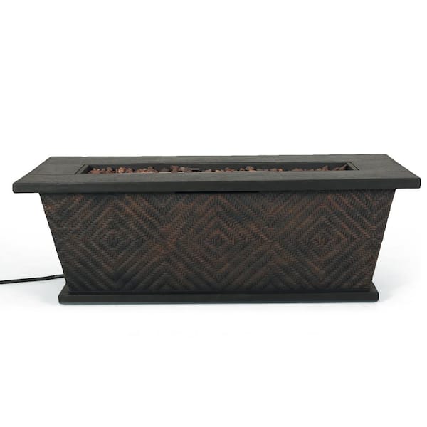 Abilene Brown Rectangular Stone Fire Pit (No Tank Holder)