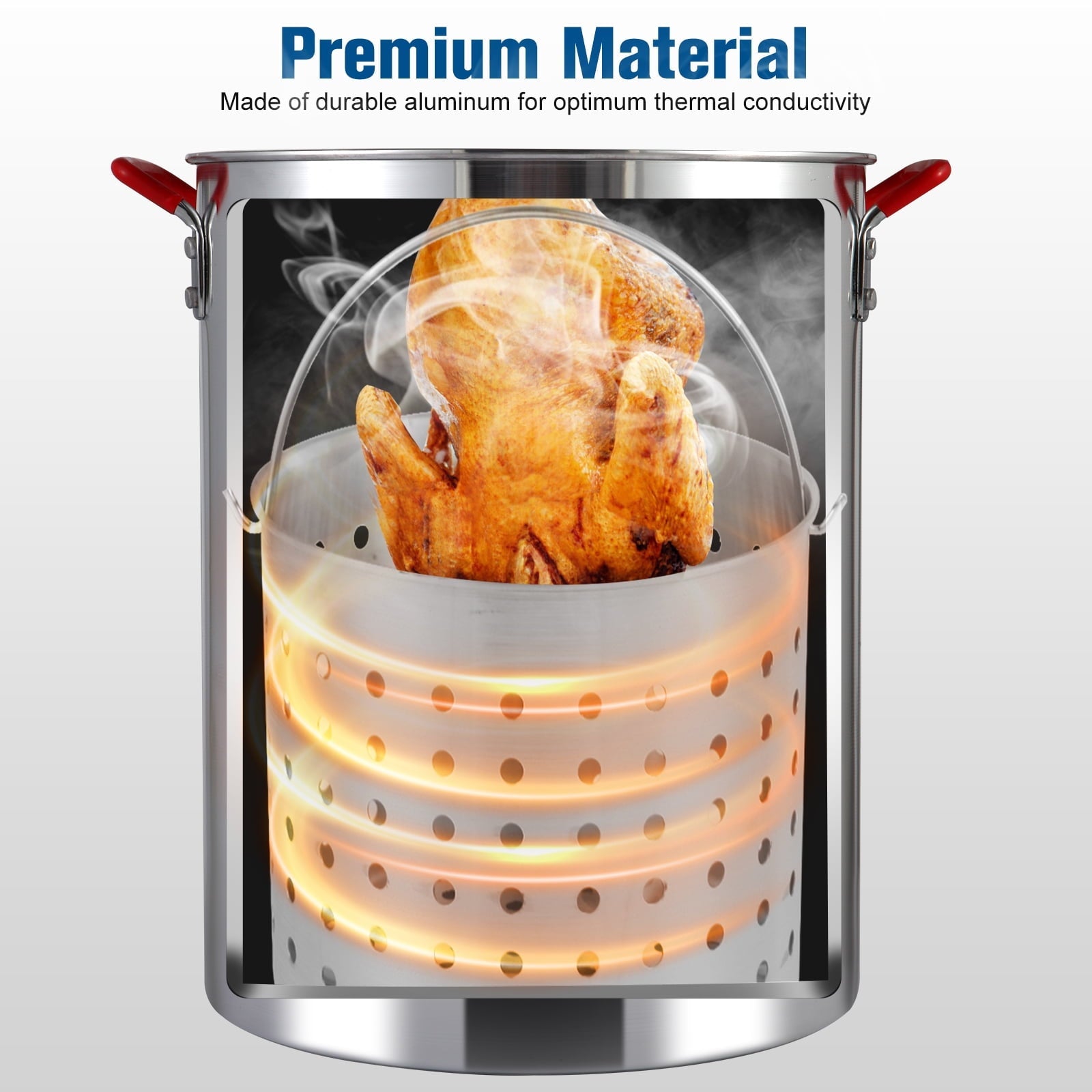 Andte 30 Qt Propane Turkey Fryer and Seafood Boil Pot Combo, 10 Qt Fish Fryer, Crawfish Cooker Pot Basket with 54000 BTU Burner