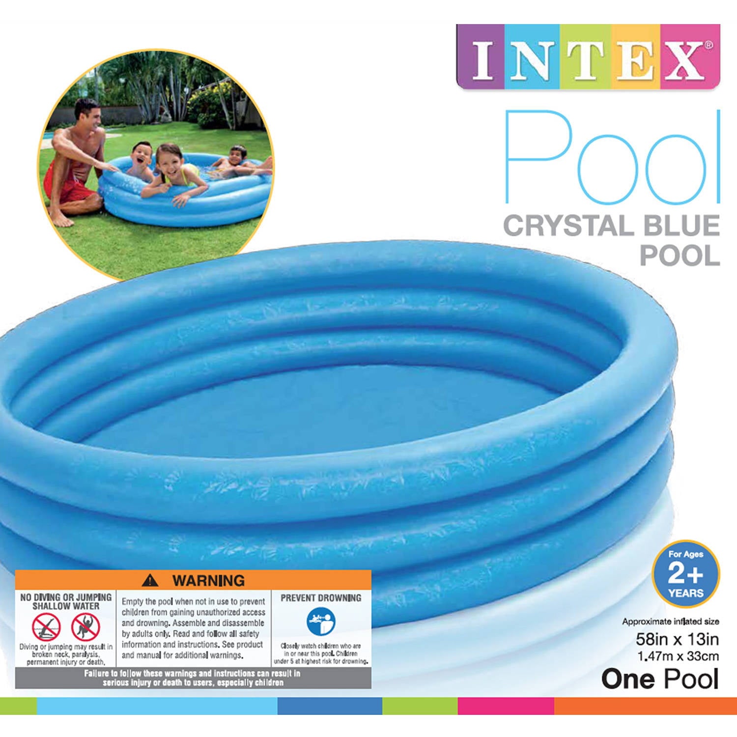 Intex Crystal Blue Inflatable Pool, 58