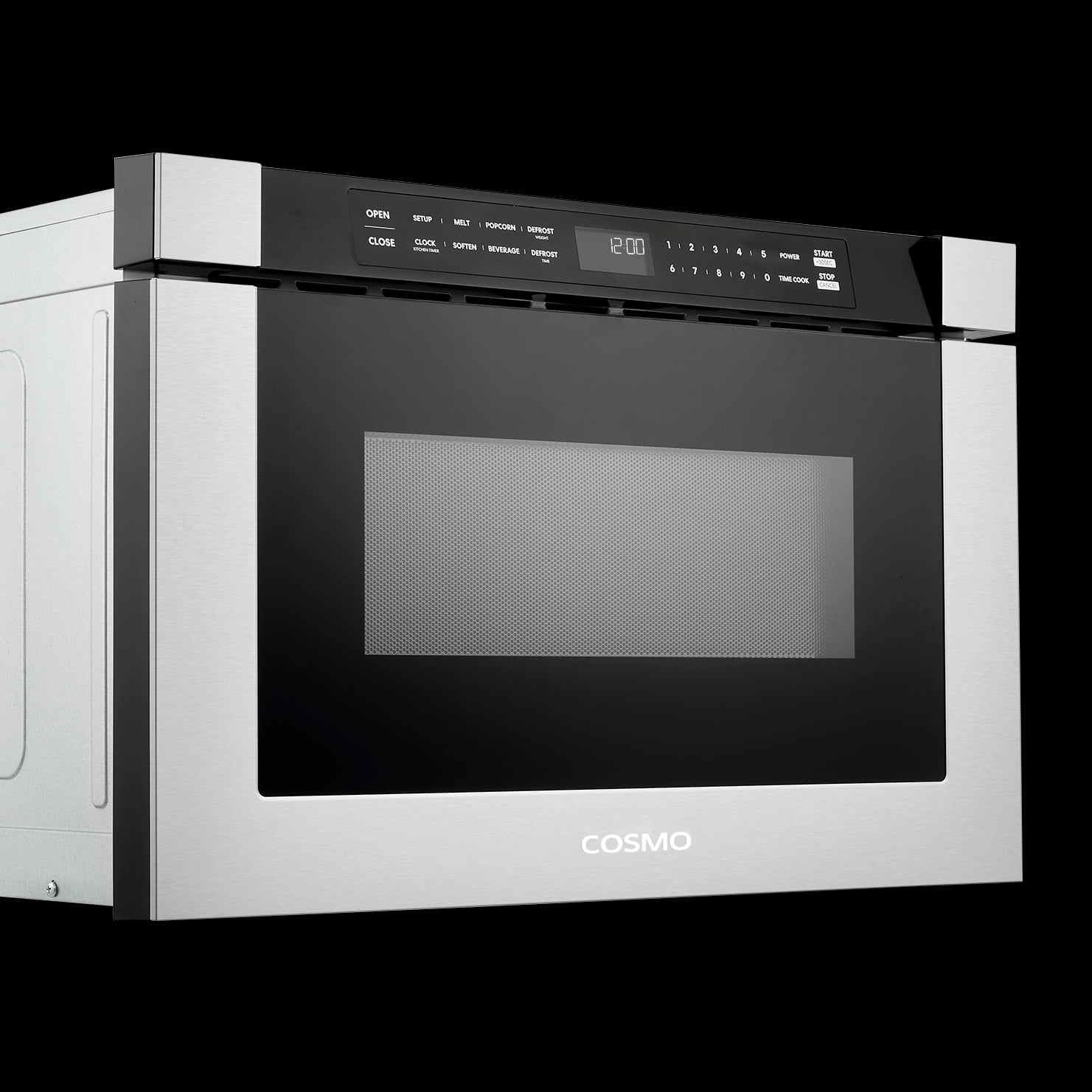 Cosmo 24 in. Built-in Microwave Drawer with Automatic Presets, Touch Controls, Defrosting Rack and 1.2 cu. ft. Capacity in Stainless Steel