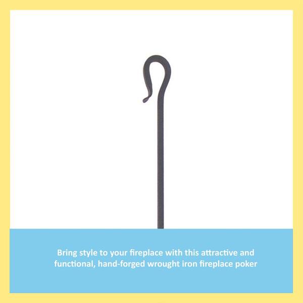 Shepherd's Hook 28 in. Tall Fireplace Poker Tool, Graphite