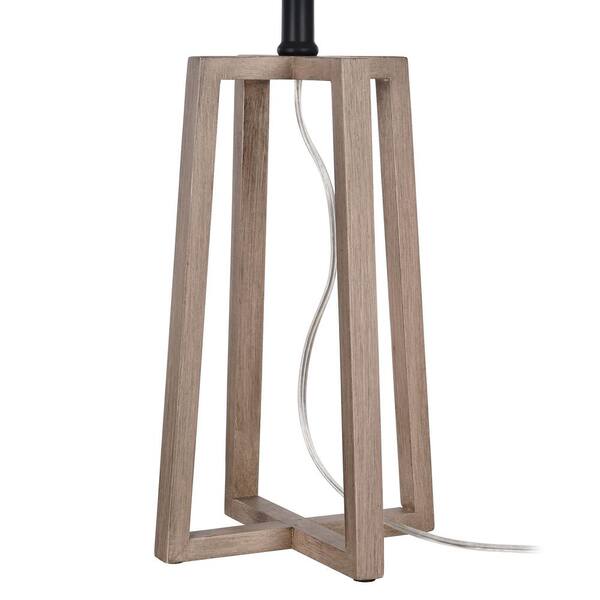 Woodbine 23.5 in. Walnut Wood Table Lamp