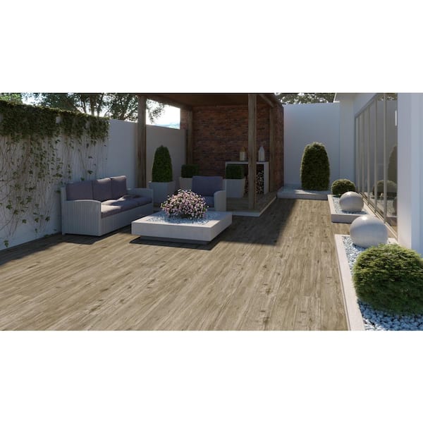 8 in. x 47 in. Edwards Oak Porcelain Paver Tile, Brown (8 sq. ft./Case)