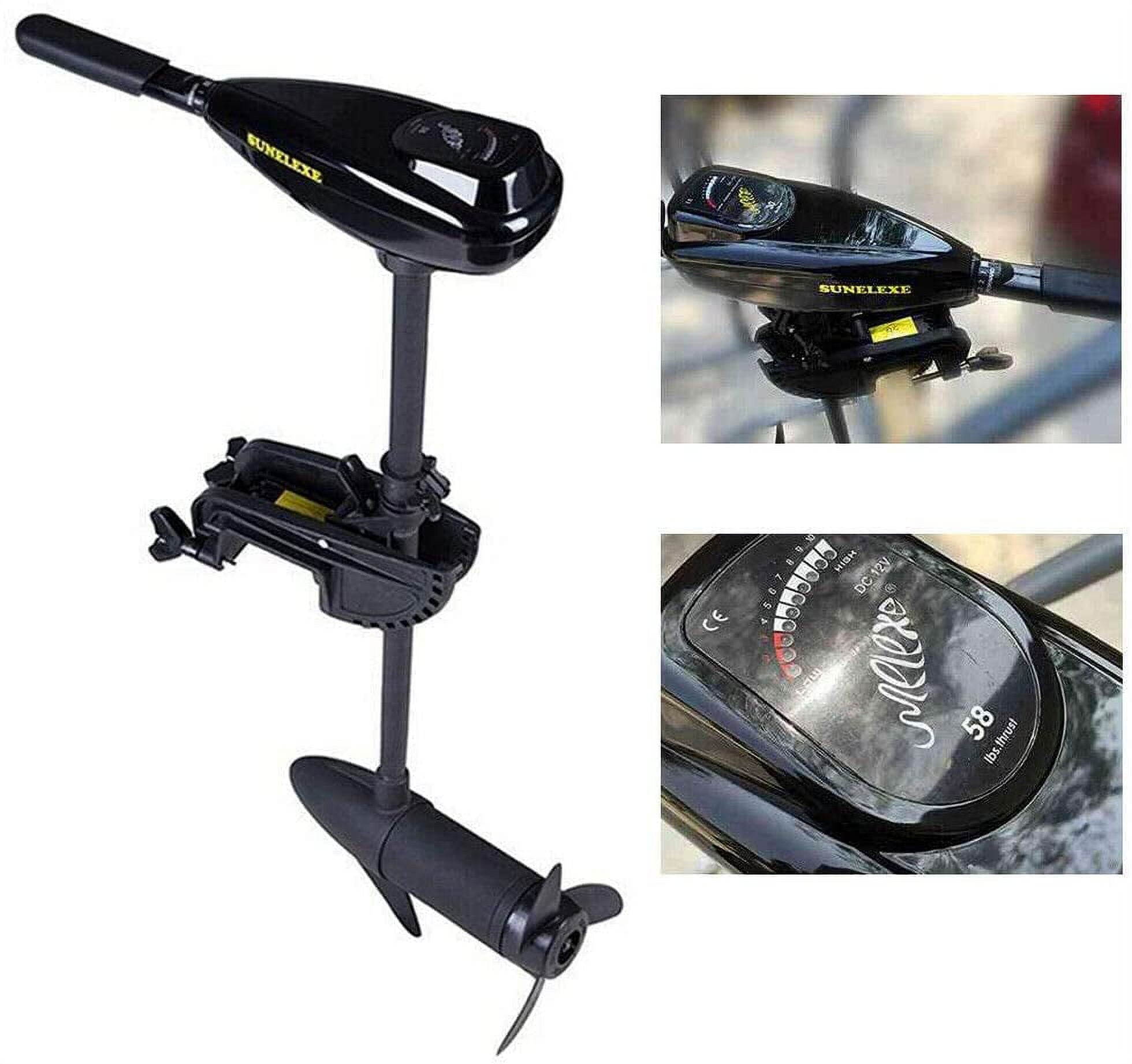 Miumaeov Electric Trolling Motor, 12V 58 LBS Fishing Boat Engine Short Shaft Marine Outboard Motor Drive