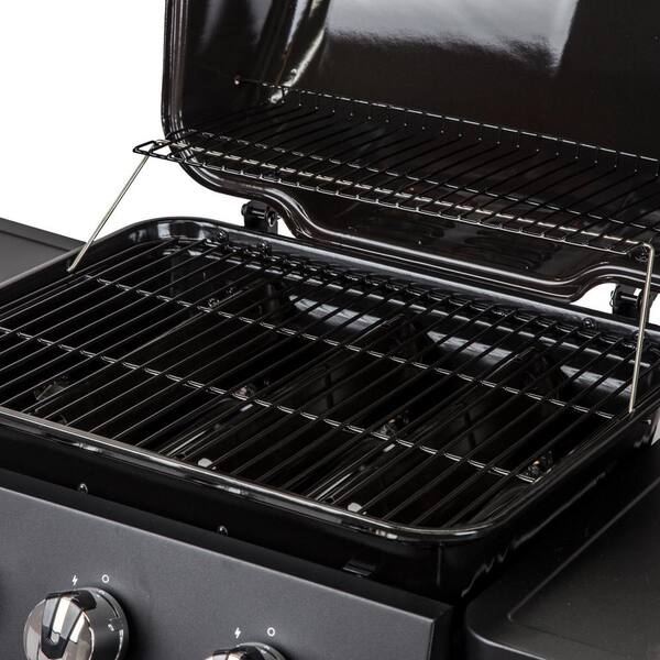 3-Burner Open Cart Propane Gas Grill in Black